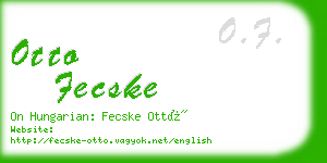 otto fecske business card